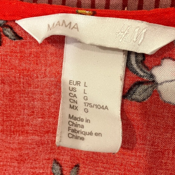 H&M Mama size large Red Floral Dress - Picture 2 of 15
